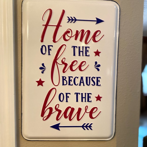 Home Of The Free Because Of The Brave Metal Wall Decor, July 4th Wall Decor - Picture 12 of 15